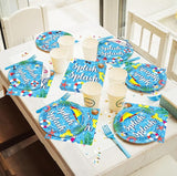 Splish Splash 96Pcs Bash Tableware Set Pool Party Plates Napkins