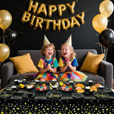 Black Gold Party Decoration - Black and Gold Birthday Party Tableware