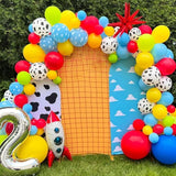 YMSZ Red Blue Green Yellow Latex Balloons, 67pcs 12 Inch Cow Print