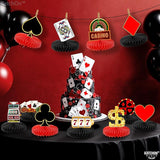 Casino Theme Party Decorations Pack of 12 Clubs and Spades Honeycomb
