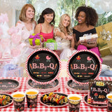 200 Pcs BBQ Baby Shower Paper Plates Cups Napkins Party Supplies