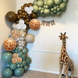 Jungle Safari Balloon Garland Arch Kit 118pcs Sage Green Brown