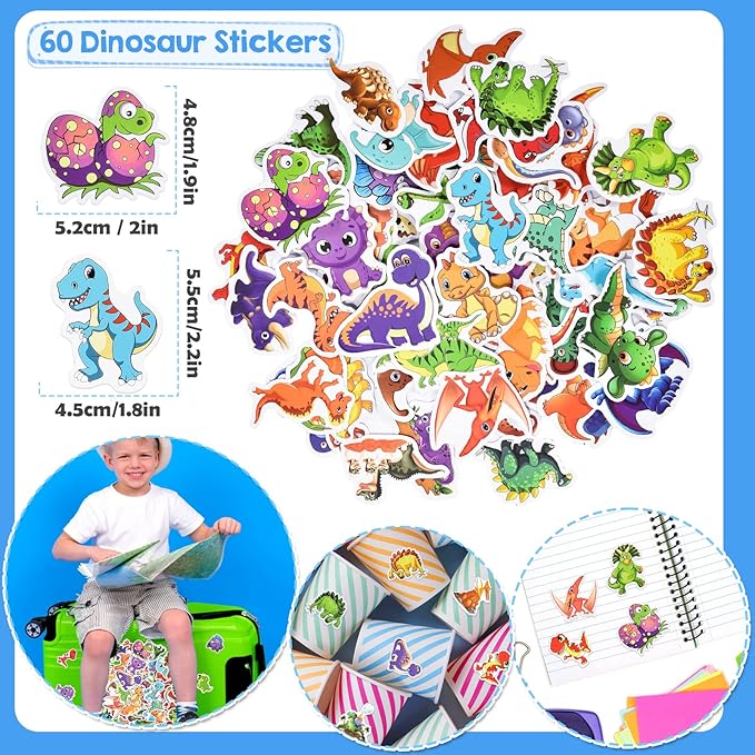 132Pcs Dinosaur Party Favors Dino Birthday Supplies Kids Mini