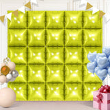 Lemon Green Square Foil Balloons 25 Pcs Metallic Lemon Green Balloons