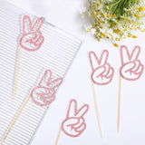 Spakon 24 Pcs Peace Sign Cupcake Toppers Glitter Peacekeeper Cupc Rose