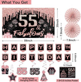 55th Birthday Decorations for Women 32PCS 55th Birthday Party