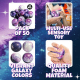 Galaxy Stress Balls for Kids - Pack of 50 Bulk - Squeeze Anxiety