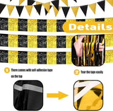6 Pack 10 Feet Black Gold Foil Fringe Garland Metallic Tinsel