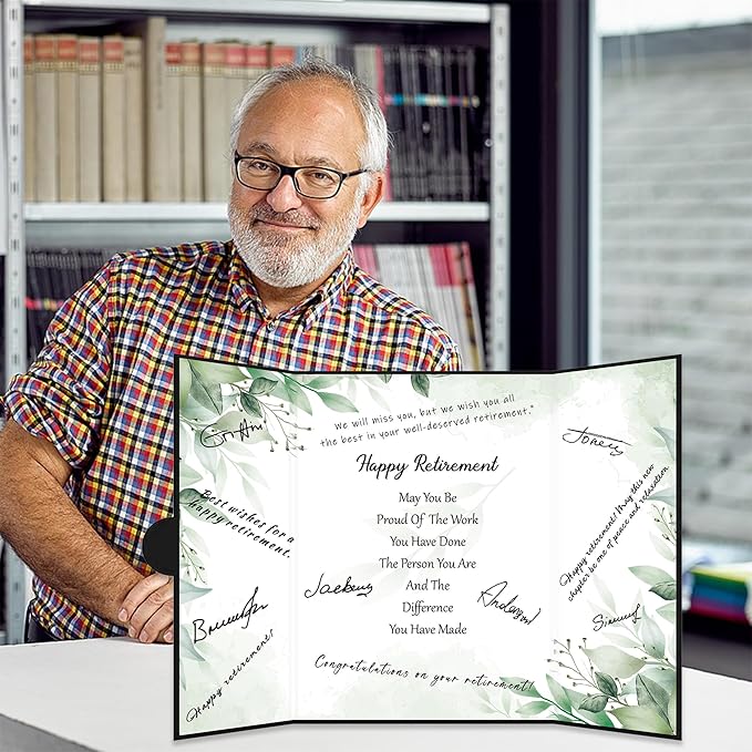 Retirement Decorations Watercolor Leaf Retirement Signature Book