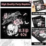 100 Pcs 50th Birthday Party Supplies Death to My 40s Paper Plates