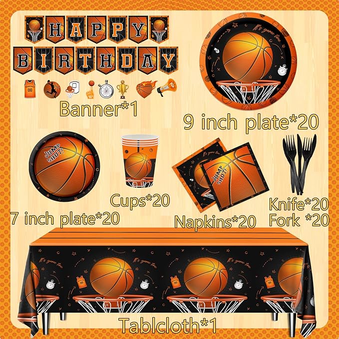 Basketball Party Supplies 142Pcs Basketball Sports Theme Birthday