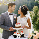 Cupcake Wrappers - Black & White Wedding, Painted Polka Dot Chic
