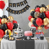 Red Black and Gold Balloons, 60pcs 12inch Red Black Gold Confetti