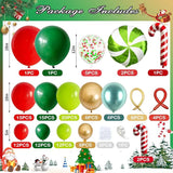 Christmas Balloons Garland Arch Kit Red Dark Green Gold Balloons