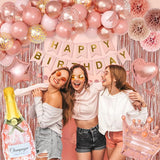 Ouddy Life Rose Gold Birthday Party Decorations for Women Girls,