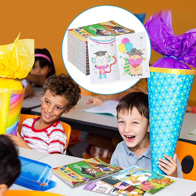 12 Kindergarten Graduation Mini Coloring Books Kids with 12 Stacking