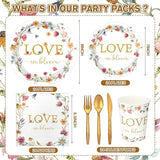 24 Set Love Is in Bloom Wildflower Bridal Shower Decorations