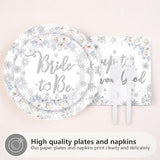 96Pcs Snow in Love Bridal Shower Party Decorations Glitter Silver