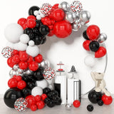 Amandir 153pcs Red Black and White Balloon Arch Garland Kit Different