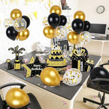 6 Sets Balloon Stand Kit for Table Happy Birthday Black Gold Balloon