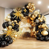 Black and Gold Balloon Arch Kit 117 PCS, Gold and Black Party