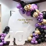 Purple Black and Gold Balloon Arch Kit Graduation Balloon Garland