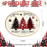 50Pcs Christmas Tree Oval Paper Plates 10 x 12 Large Heavy Duty