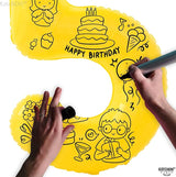 KatchOn, Yellow Number 5 Balloon - Giant, 40 Inch | Yellow 5 Balloon,
