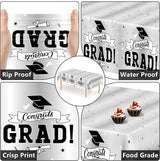 QZYL 2 Pcs 2026 Graduation Table Decorations, 108" X 54" Silver