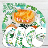 96 Pcs Dinosaur 6th Birthday Decorations Dino Plates and Napkins 6
