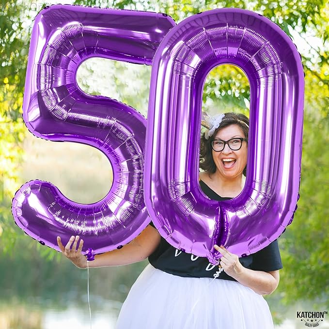 Giant, Purple 0 Number Balloons - 40 Inch | Pair 0 Digit Balloon to