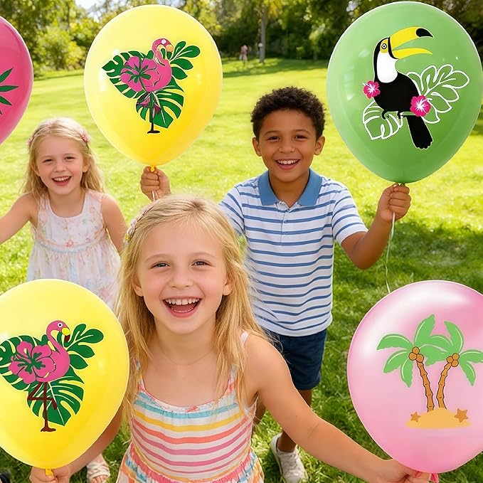 117Pcs Summer Pool Themed Happy Birthday Party Decorations Plates