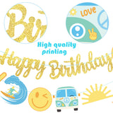 Surfing Birthday Banners Hippie Groovy Surfing Birthday Party