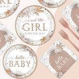 96pcs Boho Baby Shower Party Decorations Boho Hello Baby Girl Pink