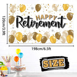 Happy Retirement Decorations Gold Large Balloon Banner Backdrop Sign