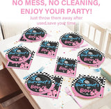 24 Guests Burnouts or Bows Gender Reveal Party Supplies Baby Boy or