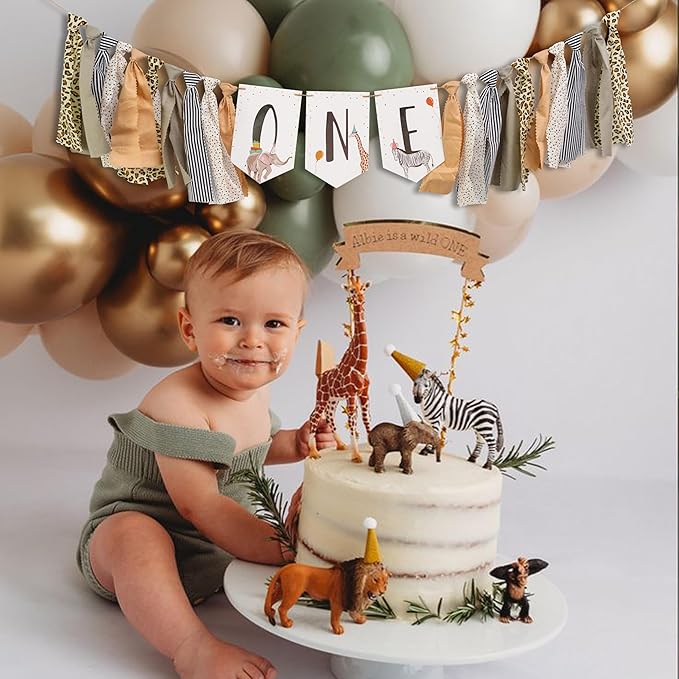 Animal High Chair Banner Jungle Safari High Chair Banner for Baby