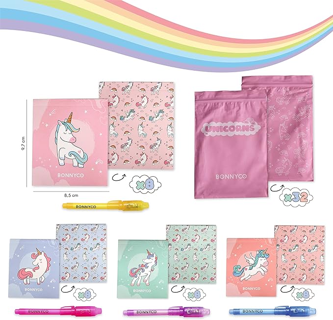 Invisible Ink Pen and Notebook Pack 32 Unicorn Party Favors for Kids