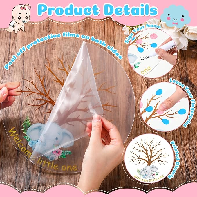 Gender Reveal Fingerprint Tree Boy or Girl