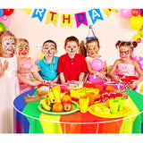 Tatuo 3 Pcs Rainbow Round Circus Table Cloth 84 Inch Carnival Circus