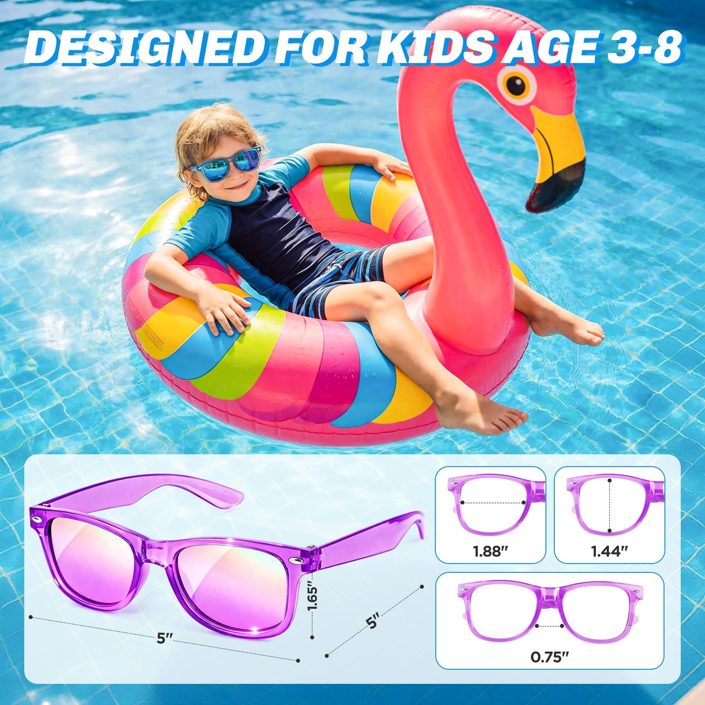 Party Favors Kids Sunglasses - Toddler Sunglasses Bulk for Kid Age
