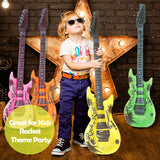 Novelty Place 12Pcs Inflatable Guitar for Kids - 35In Blow Up Electric