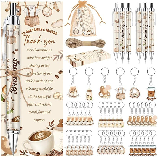 145 Pieces Coffee Baby Shower Favors for Guest A Baby is Brewing