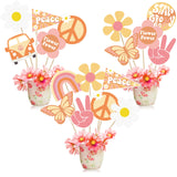 A1diee 30Pcs Groovy Retro Hippie Boho Party Centerpieces for Tables