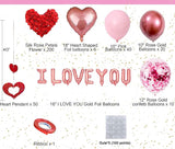 Valentine's Day Balloons Kit with Rose Gold Pink Heart I Love You