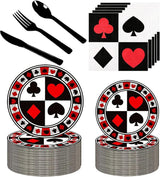150Pcs Casino Poker Party Supplies 9 & 7 Poker Paper Plates &