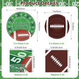 96 Pcs Football Party Supplies Kit Football Plates and Napkins Sets