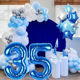 35th Birthday Balloon Decoration for Men, Big Self Inflating Dark