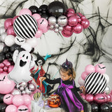 Halloween Balloons Arch Kit Pink and Black Balloons Garland with