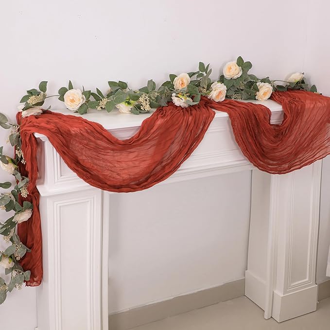 Snowkingdom 10 Ft Fall Thanksgiving Table Runner Terracotta Rust